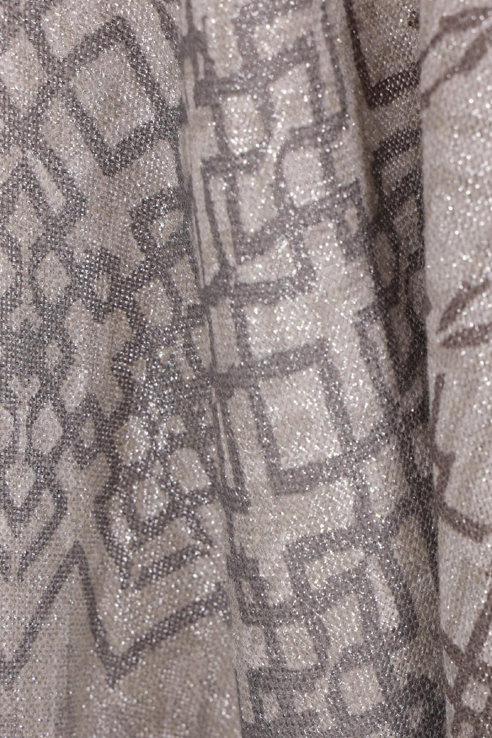 BRUNELLO CUCINELLI Poncho In Lino E Lurex Stampa Geometrica