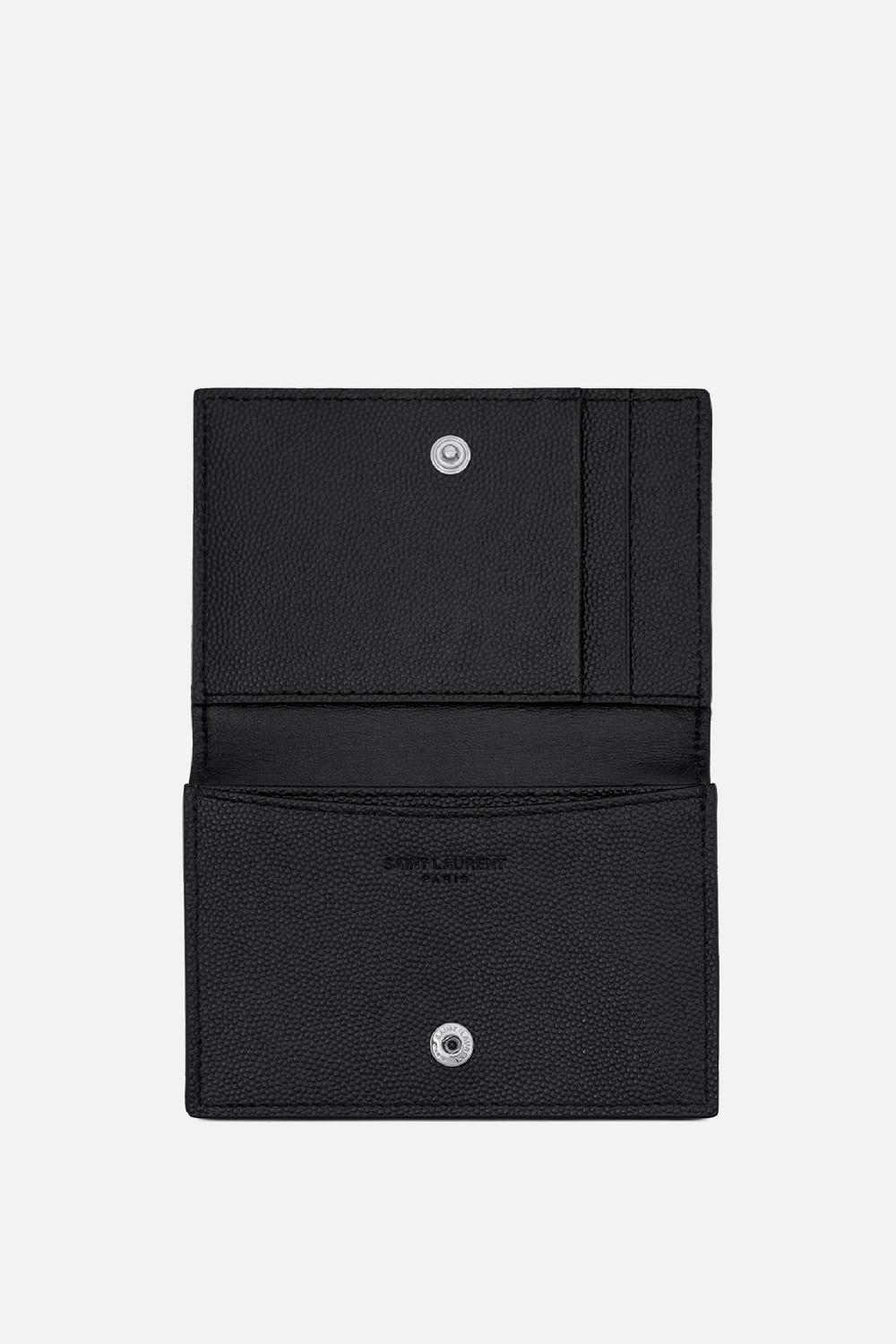 SAINT LAURENT Porta Carte A Libro Saint Laurent Paris In Pelle Grain De Poudre