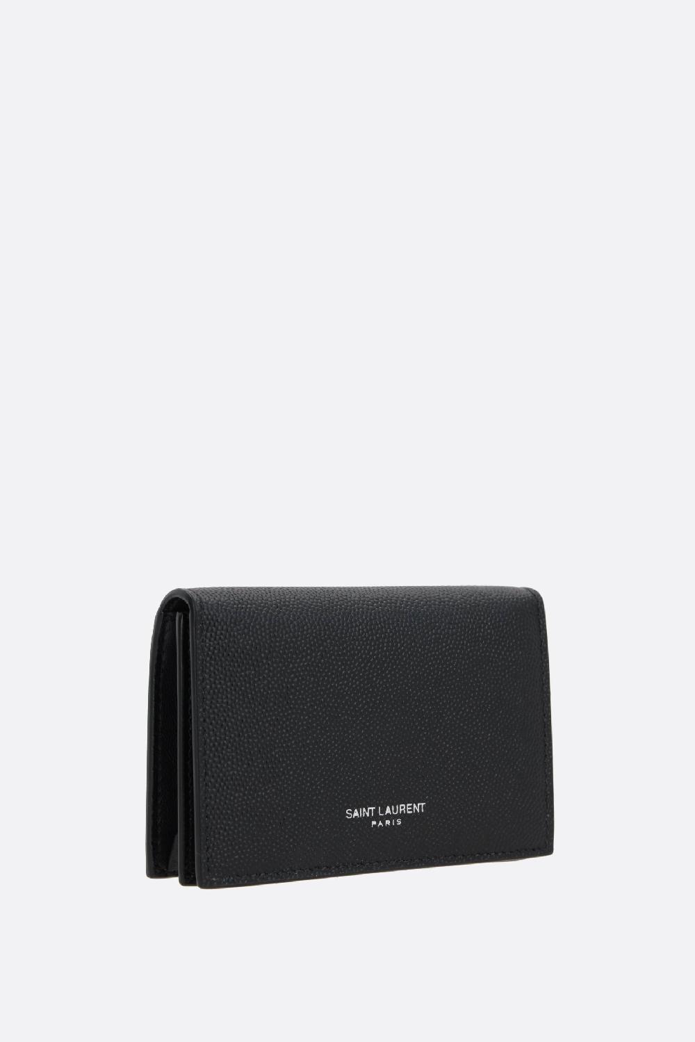 SAINT LAURENT Porta Carte A Libro Saint Laurent Paris In Pelle Grain De Poudre