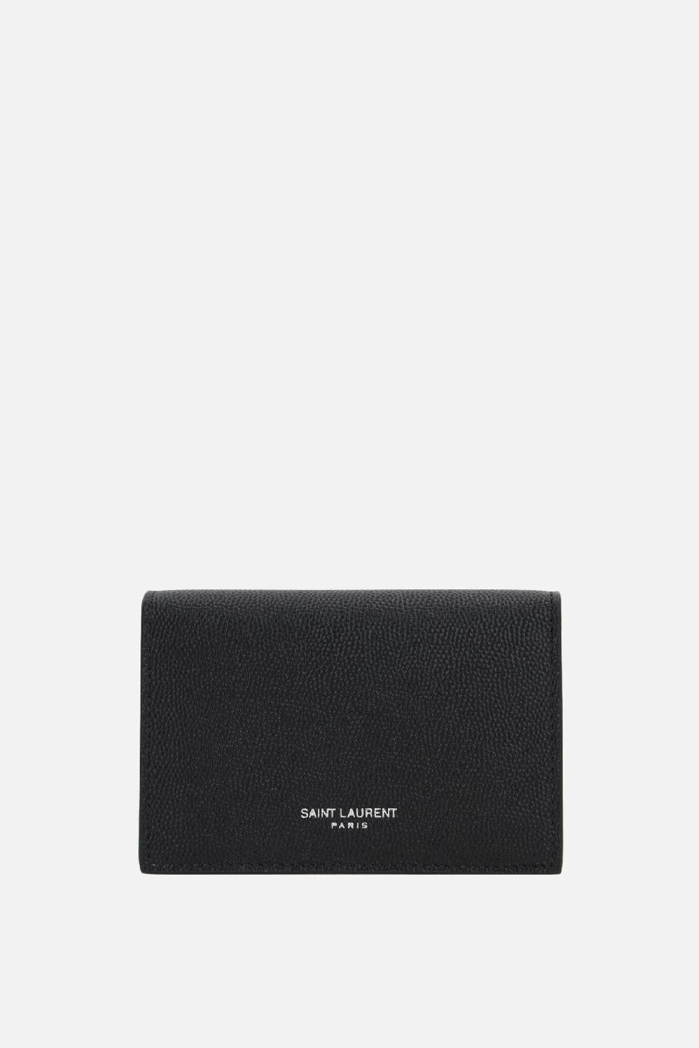 SAINT LAURENT porta carte a libro Saint Laurent Paris in pelle Grain de Poudre