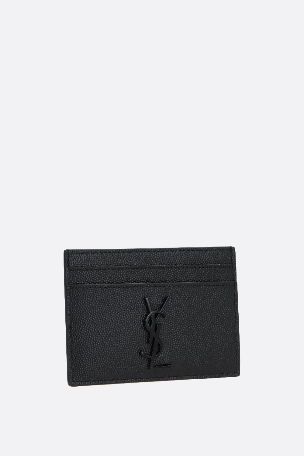 SAINT LAURENT Porta Carte Cassandre In Pelle Grain De Poudre