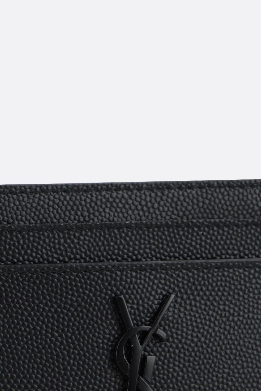 SAINT LAURENT Porta Carte Cassandre In Pelle Grain De Poudre