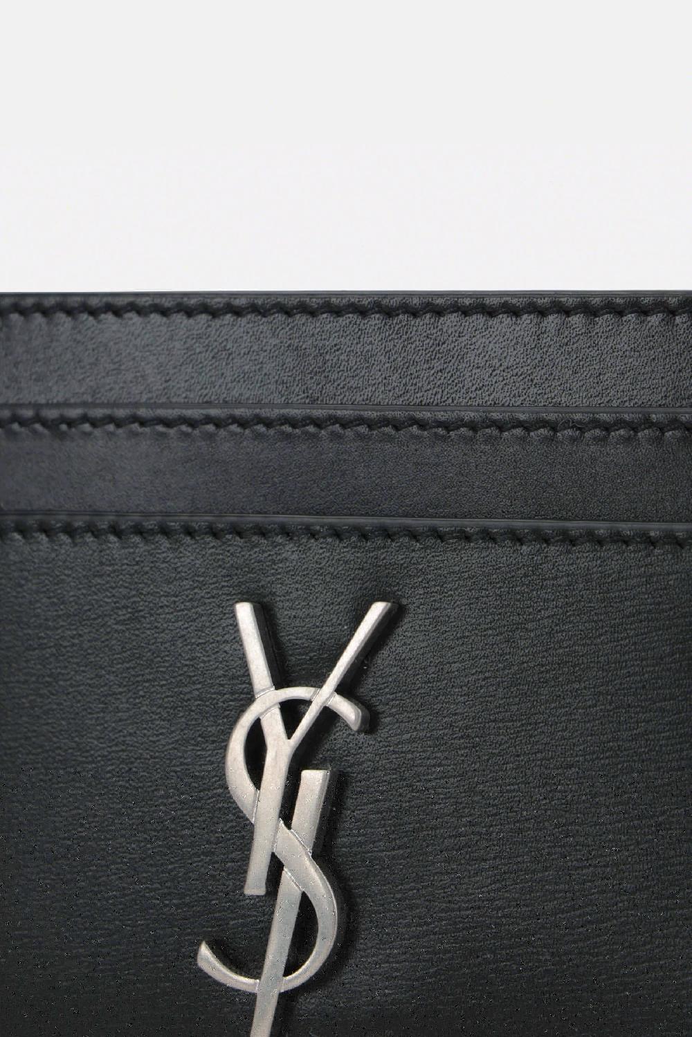 SAINT LAURENT Porta Carte Cassandre In Pelle Liscia