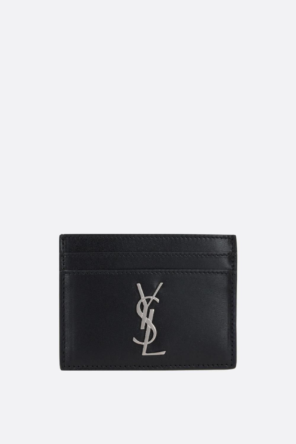 SAINT LAURENT porta carte Cassandre in pelle liscia