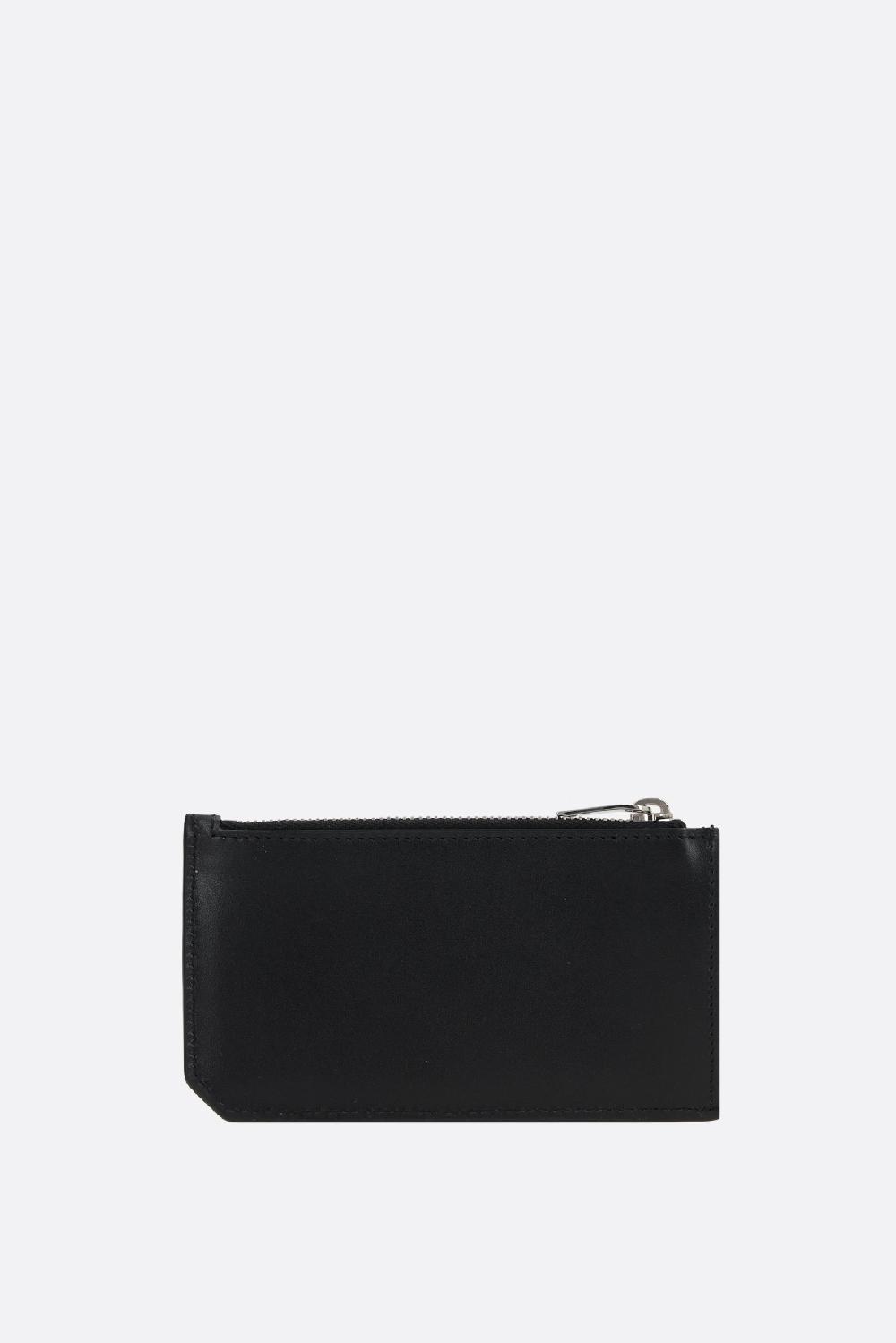 SAINT LAURENT Porta Carte Con Zip Fragments In Pelle Liscia