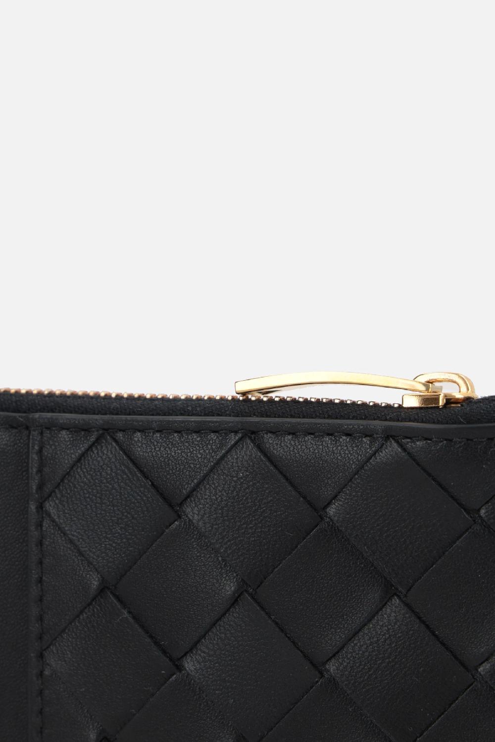 BOTTEGA VENETA Porta Carte Con Zip In Intrecciato Nappa