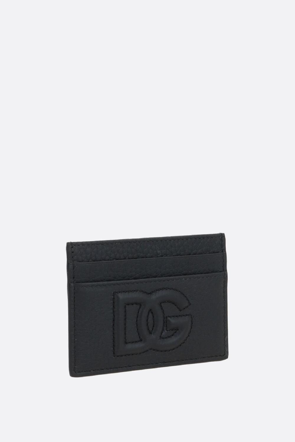 DOLCE & GABBANA Porta Carte DG Logo In Pelle Martellata