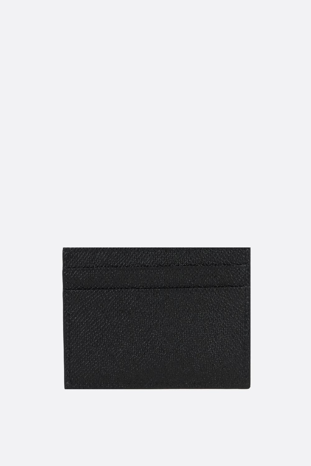 DOLCE & GABBANA Porta Carte In Pelle Dauphine Con Placca Logo