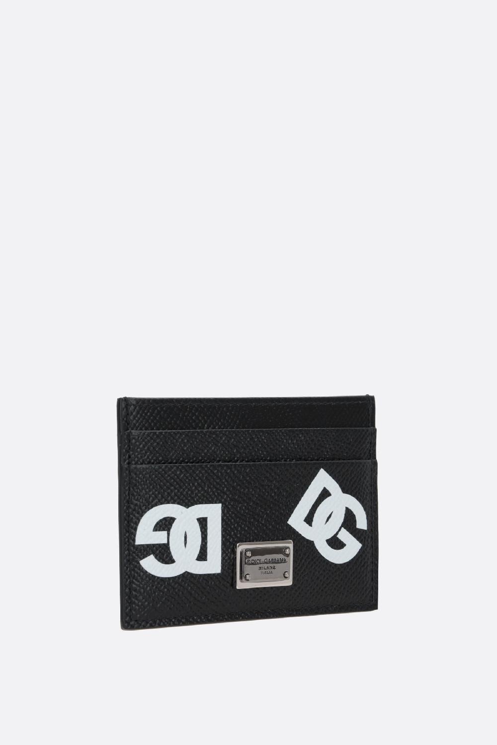 DOLCE & GABBANA Porta Carte In Pelle Dauphine Stampa DG