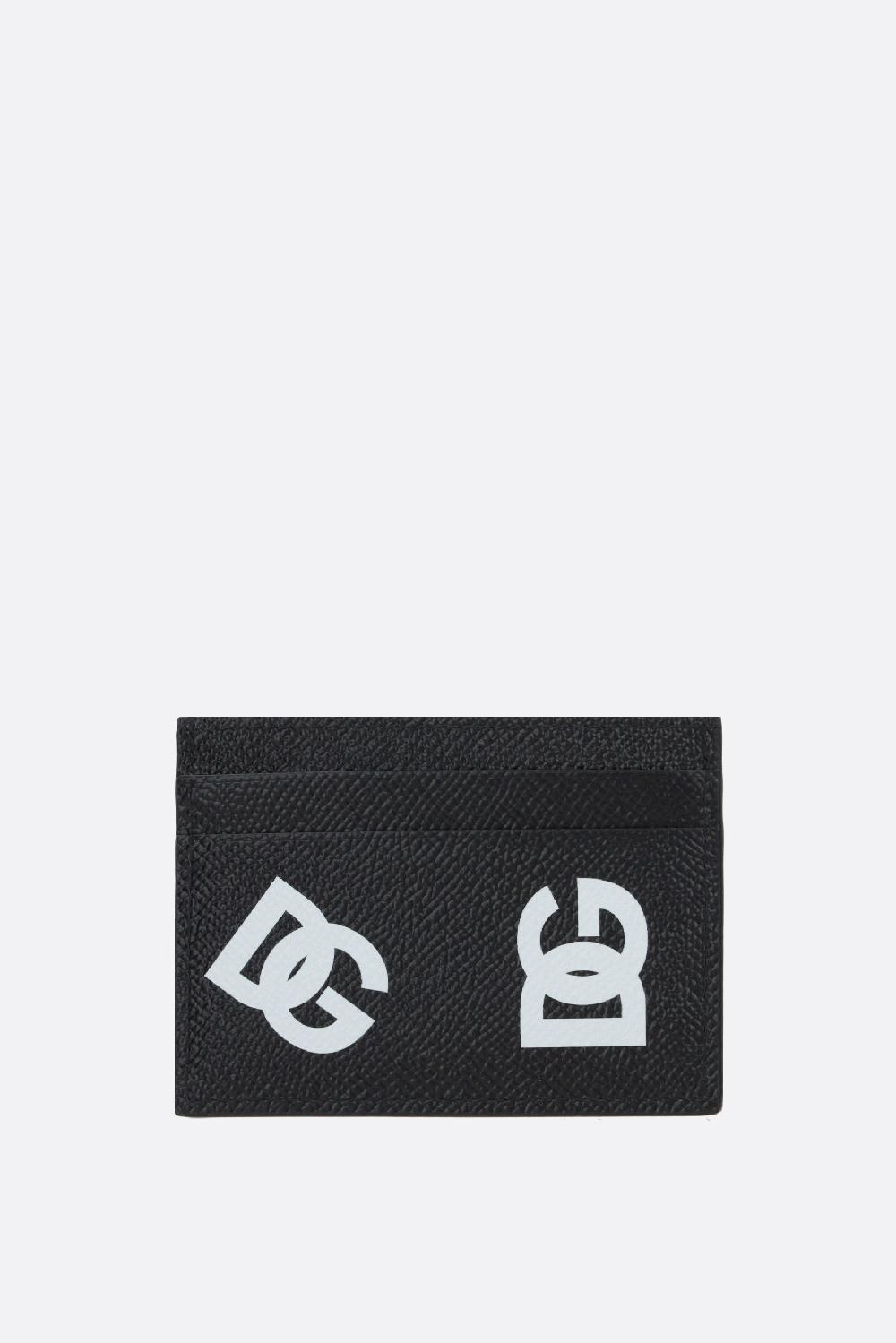 DOLCE & GABBANA Porta Carte In Pelle Dauphine Stampa DG