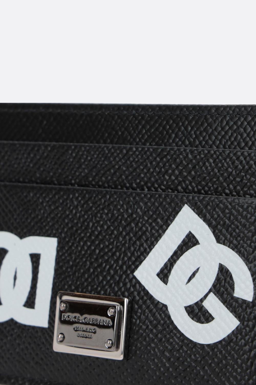 DOLCE & GABBANA Porta Carte In Pelle Dauphine Stampa DG