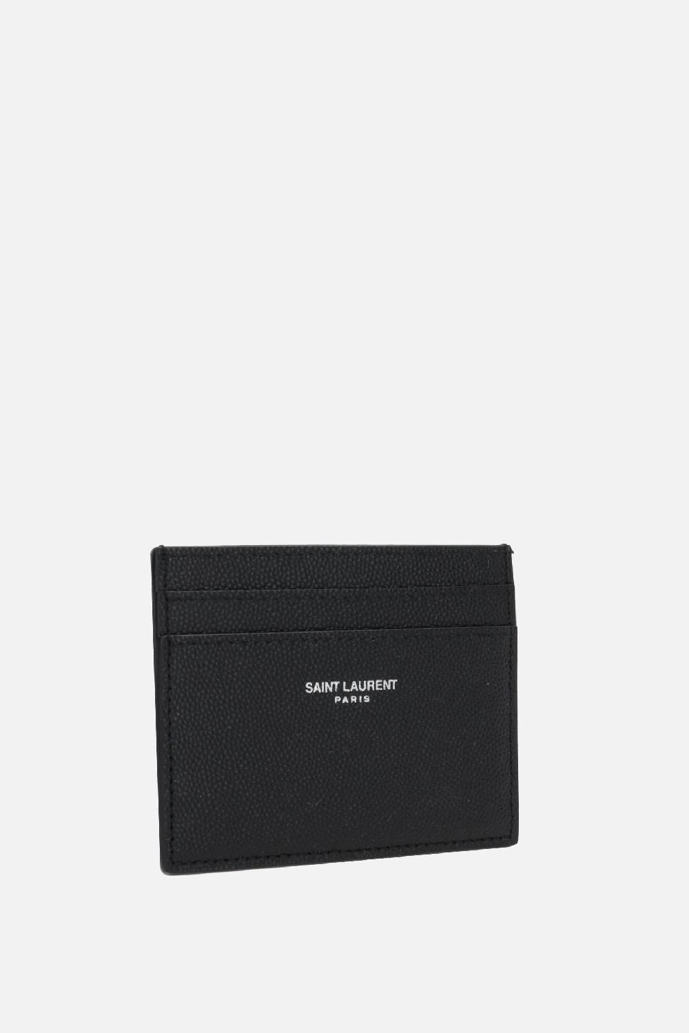 SAINT LAURENT Porta Carte Saint Laurent Paris In Pelle Grain De Poudre