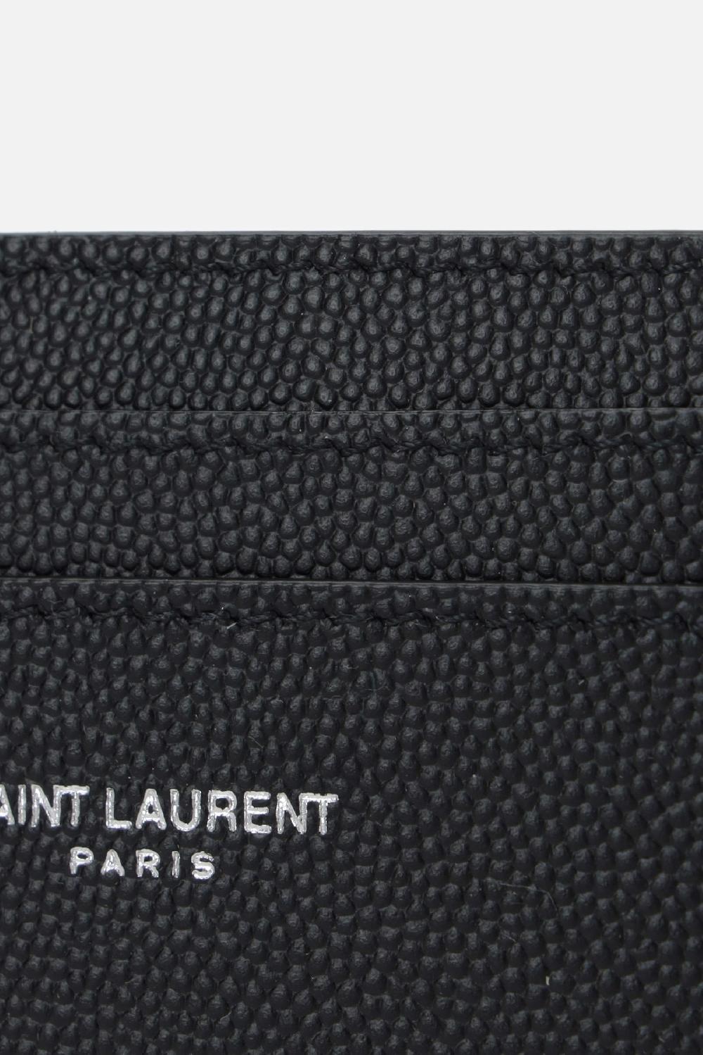 SAINT LAURENT Porta Carte Saint Laurent Paris In Pelle Grain De Poudre