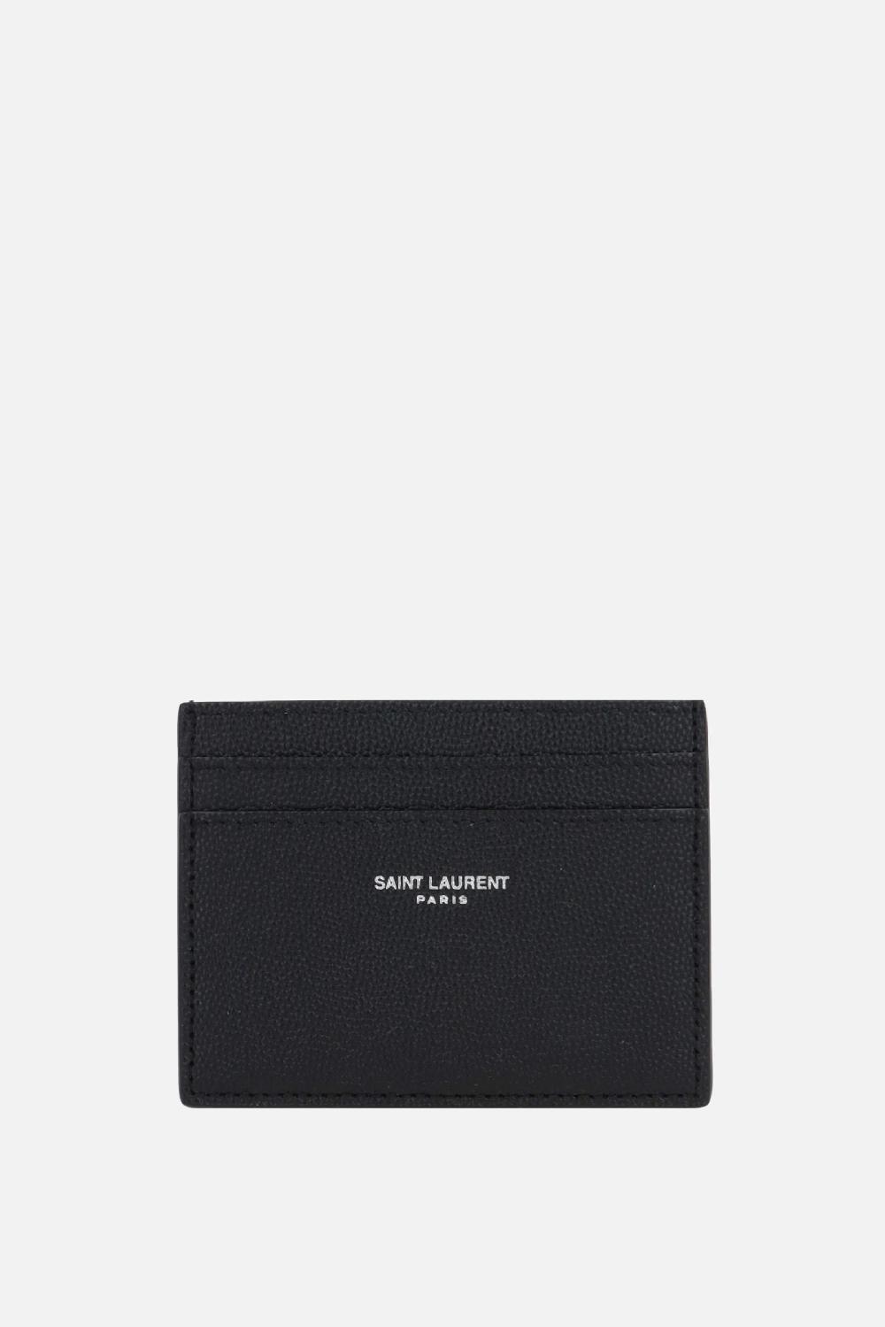 SAINT LAURENT porta carte Saint Laurent Paris in pelle Grain de Poudre