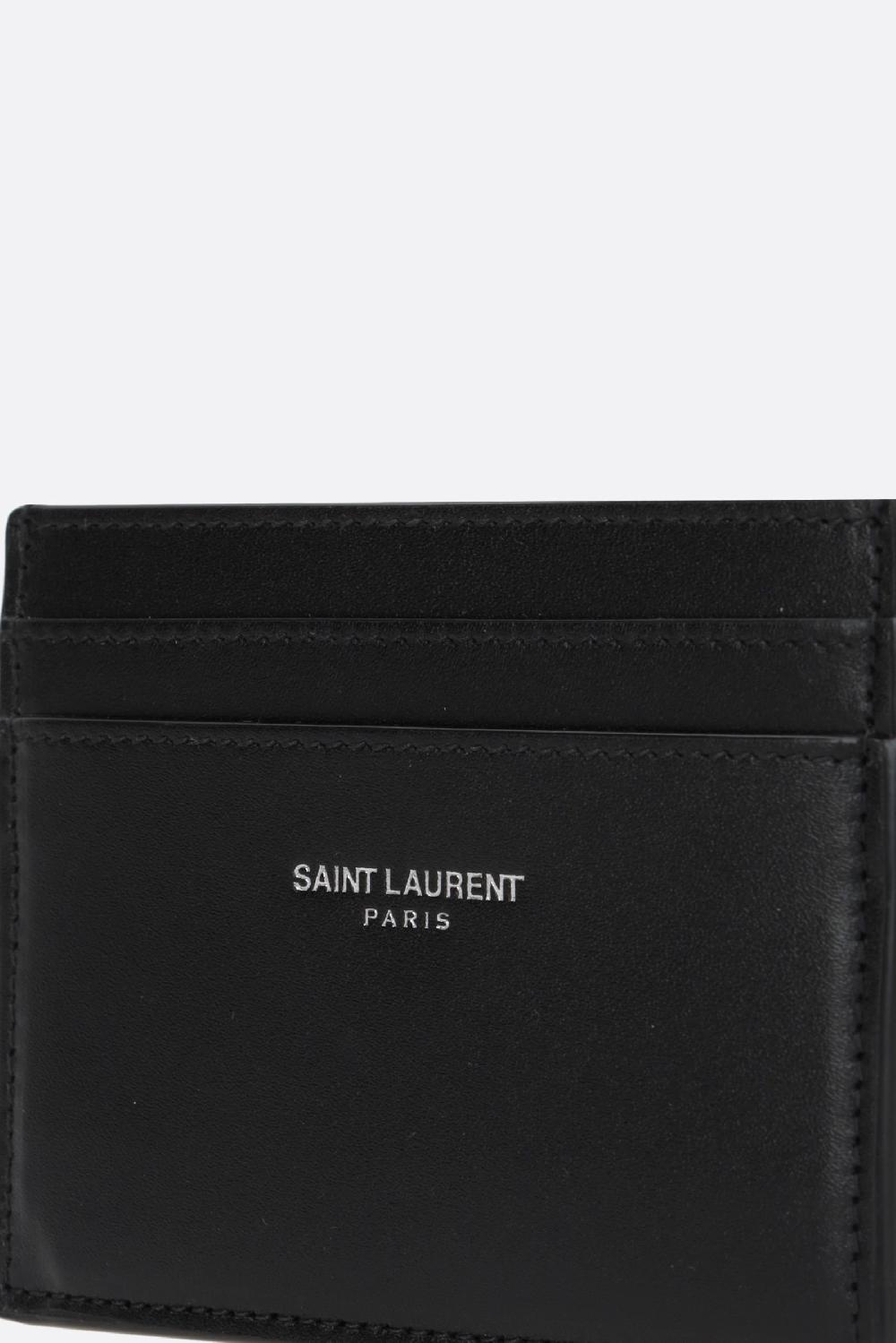 SAINT LAURENT Porta Carte Saint Laurent Paris In Pelle Liscia