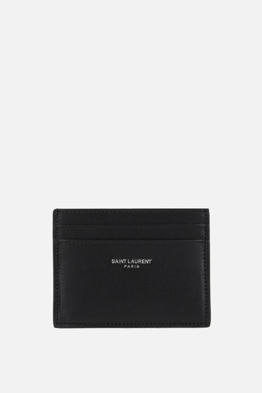 SAINT LAURENT porta carte Saint Laurent Paris in pelle liscia