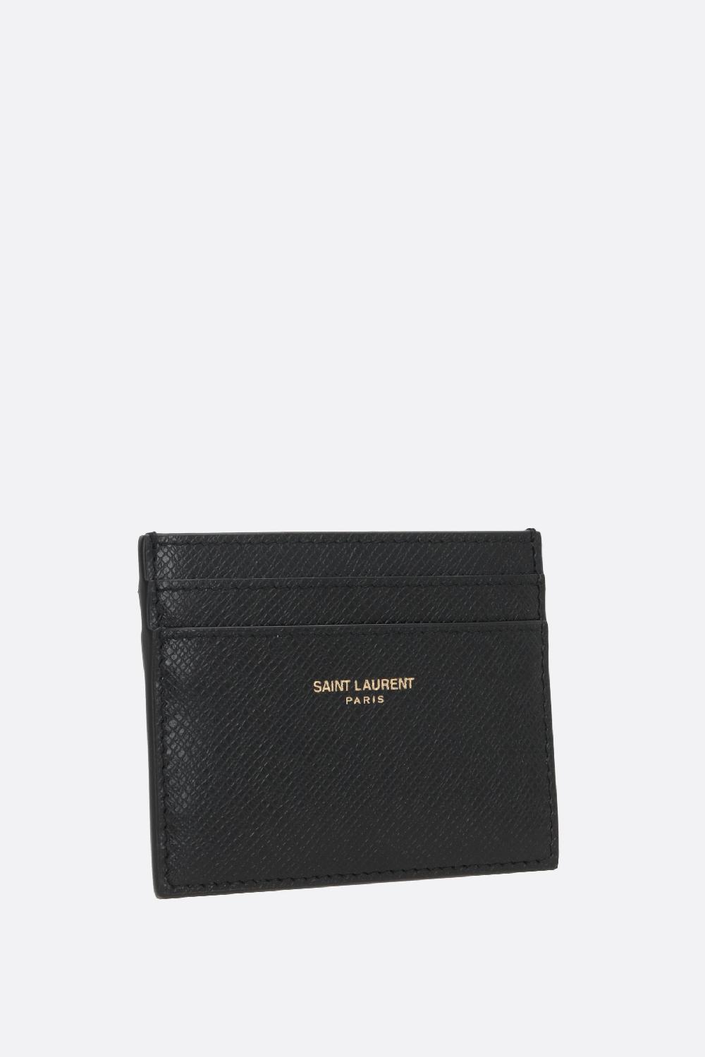 SAINT LAURENT Porta Carte Saint Laurent Paris In Pelle Texturizzata
