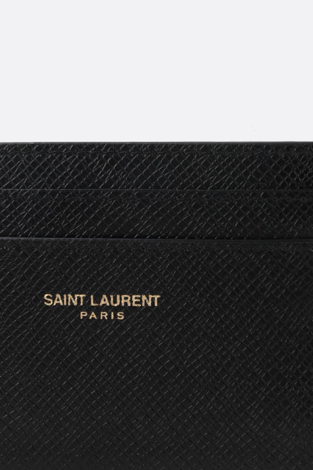 SAINT LAURENT Porta Carte Saint Laurent Paris In Pelle Texturizzata