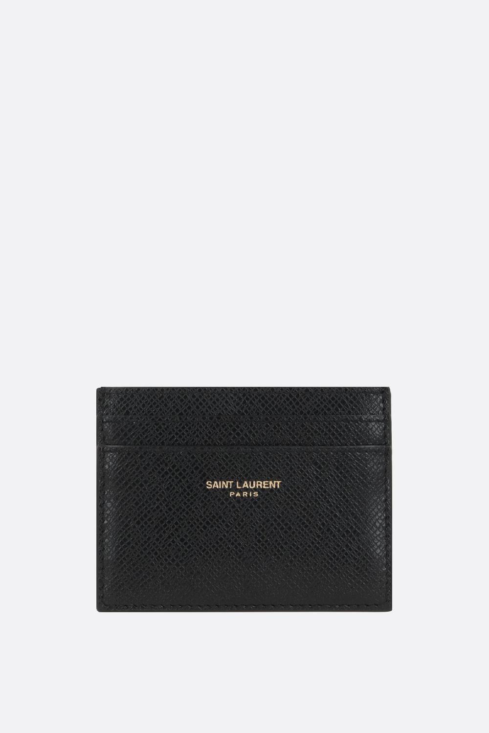 SAINT LAURENT porta carte Saint Laurent Paris in pelle texturizzata