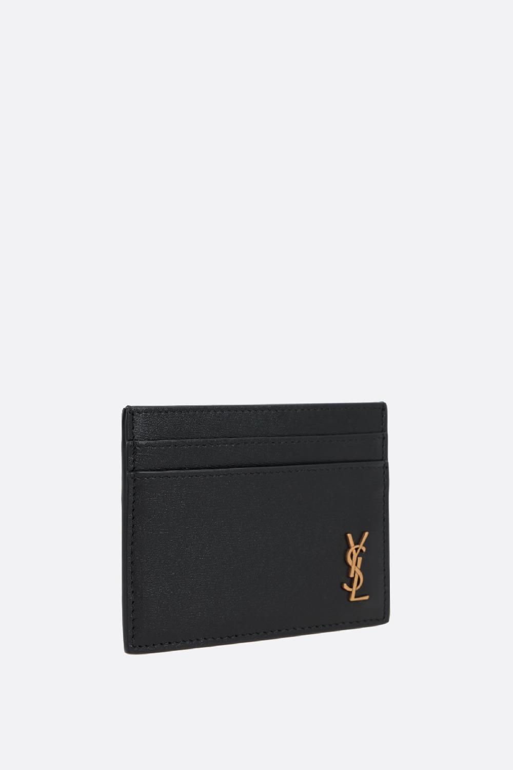 SAINT LAURENT Porta Carte Tiny Cassandre In Pelle Liscia