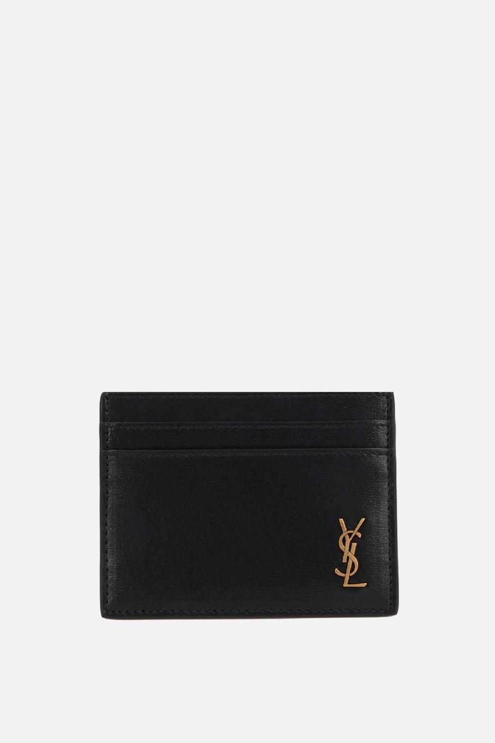 SAINT LAURENT porta carte Tiny Cassandre in pelle liscia