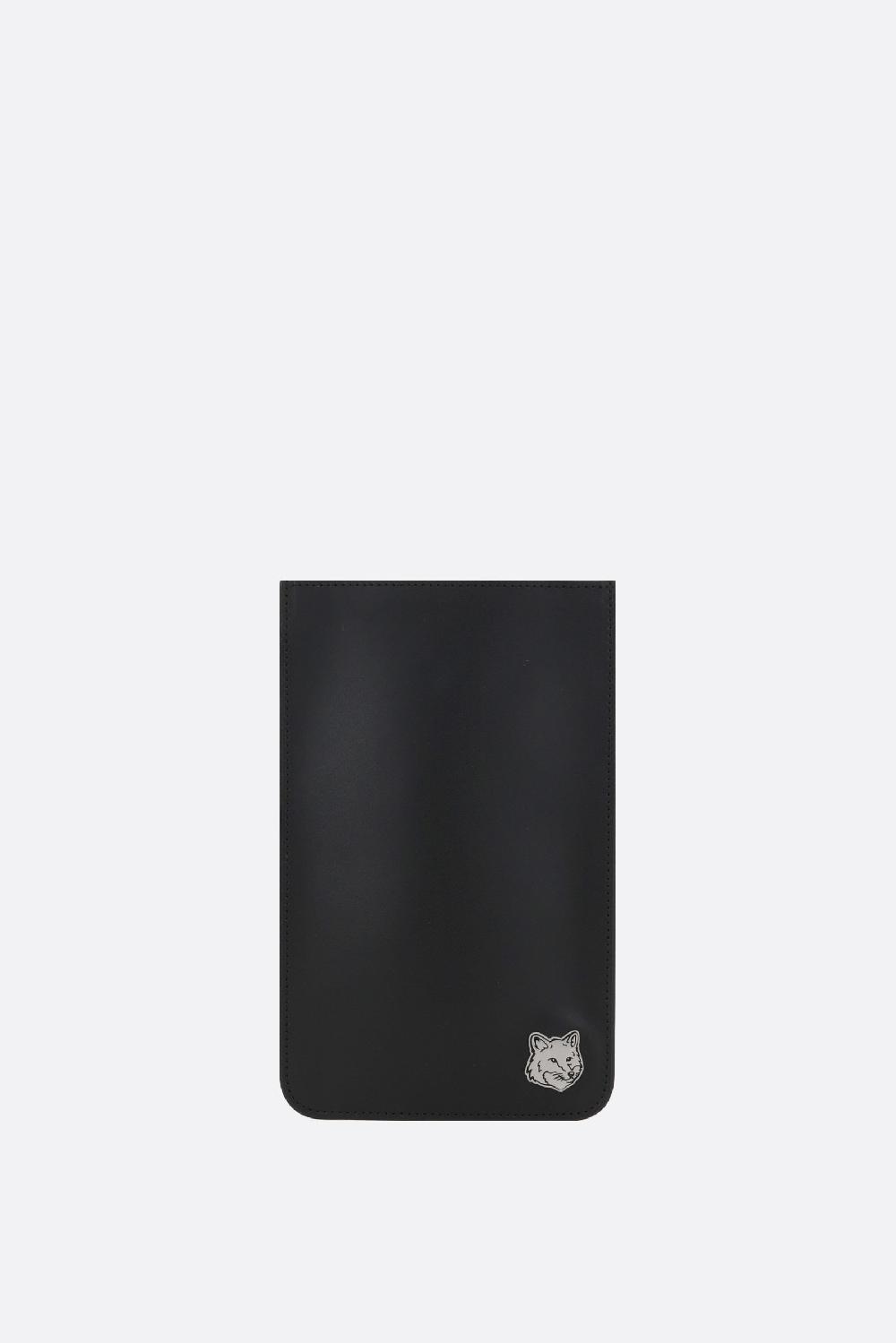 MAISON KITSUNÉ Porta Smartphone Fox Head In Pelle Liscia