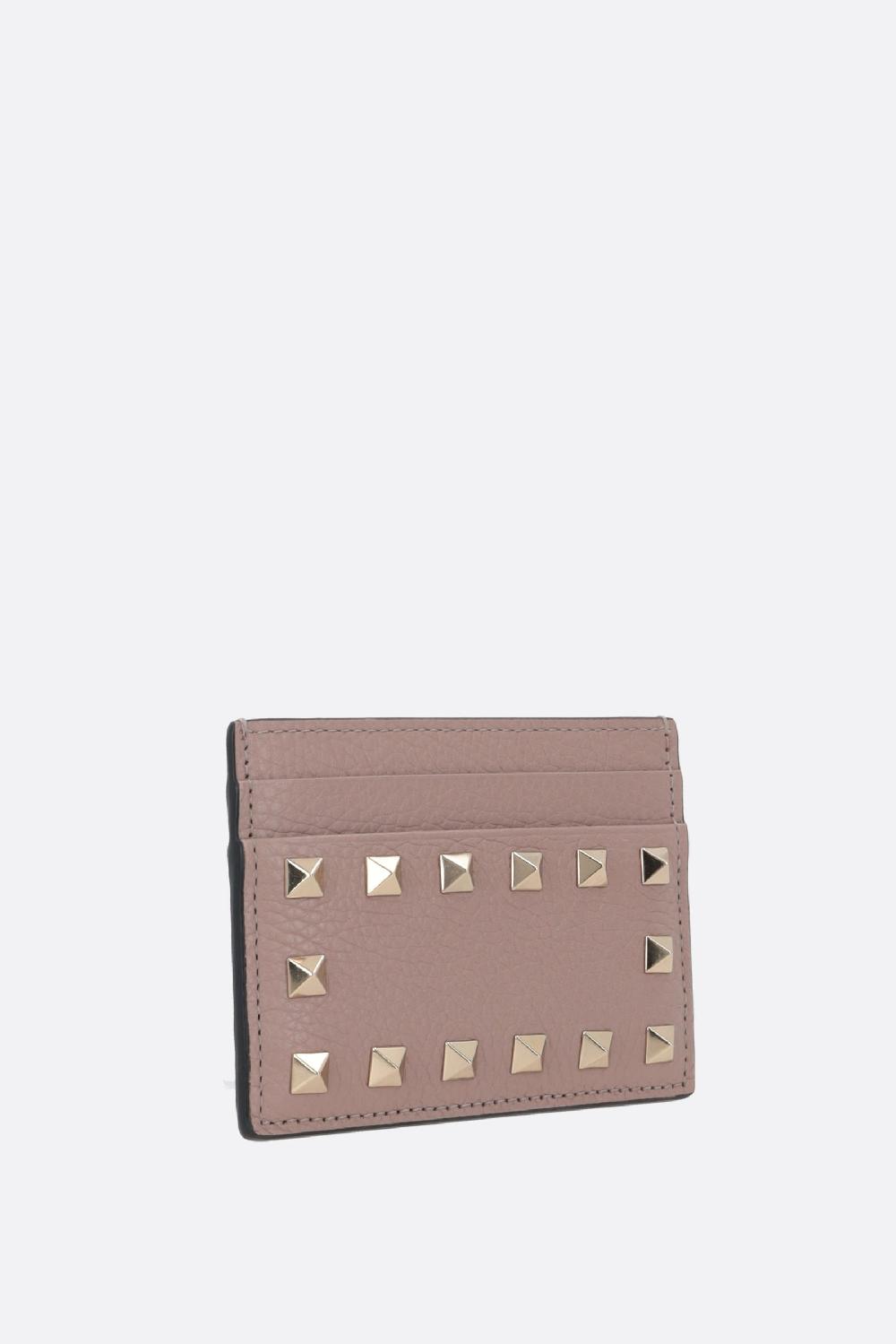 VALENTINO GARAVANI Portacarte Rockstud In Pelle Martellata