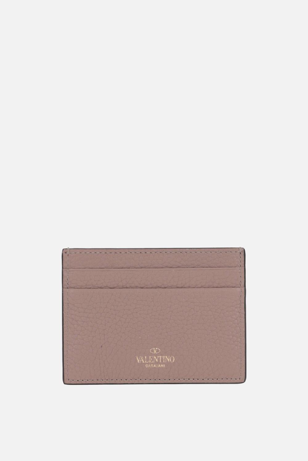 VALENTINO GARAVANI Portacarte Rockstud In Pelle Martellata