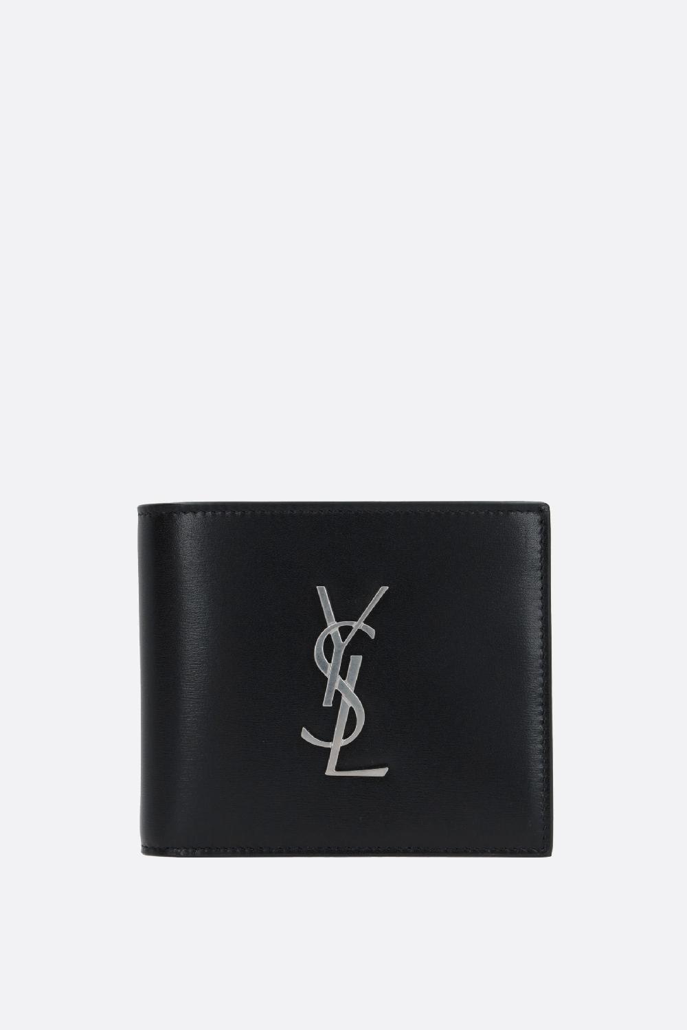 SAINT LAURENT portafogli billfold Cassandre in pelle liscia