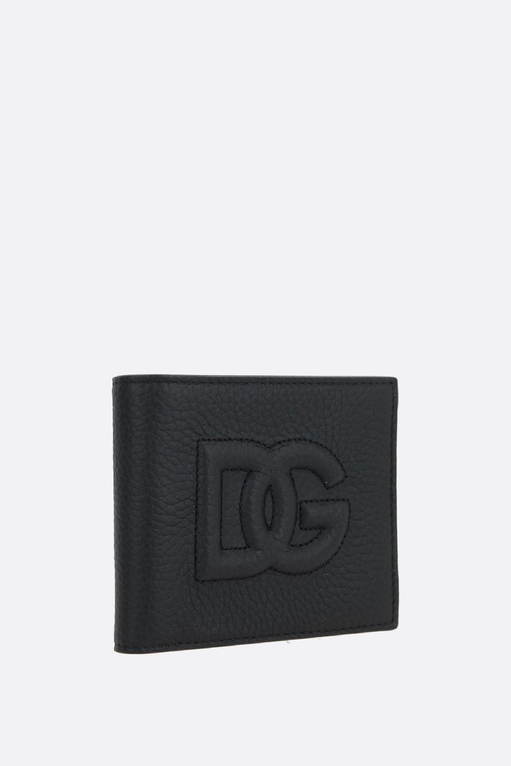 DOLCE & GABBANA Portafogli Billfold DG Logo In Pelle Martellata