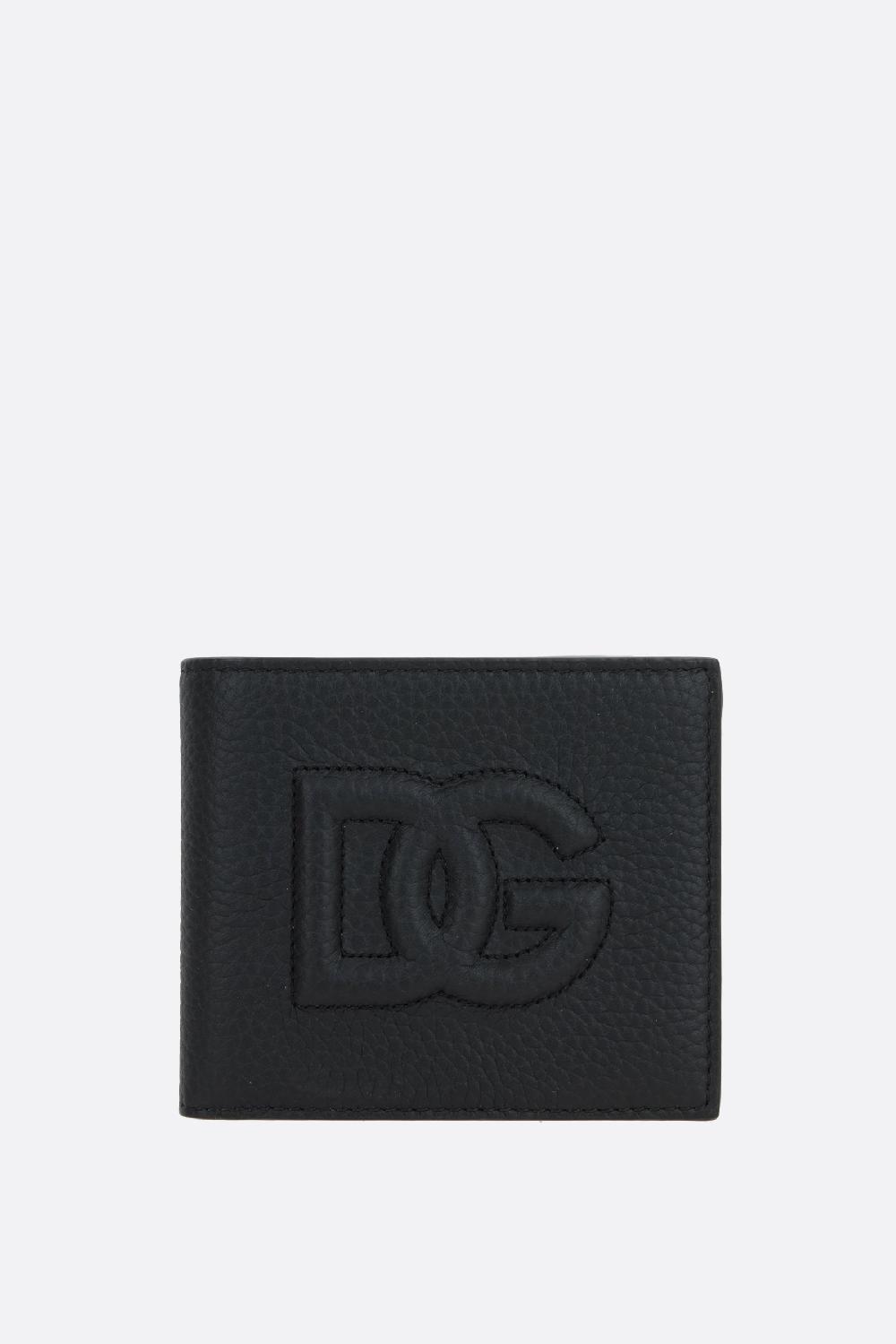 DOLCE & GABBANA portafogli billfold DG Logo in pelle martellata