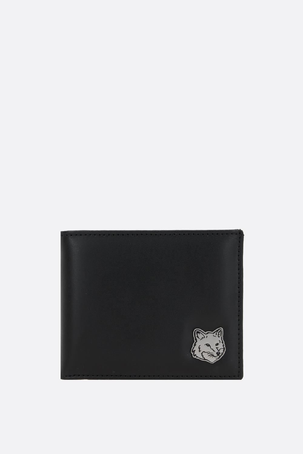 MAISON KITSUNÉ portafogli billfold Fox Head in pelle liscia