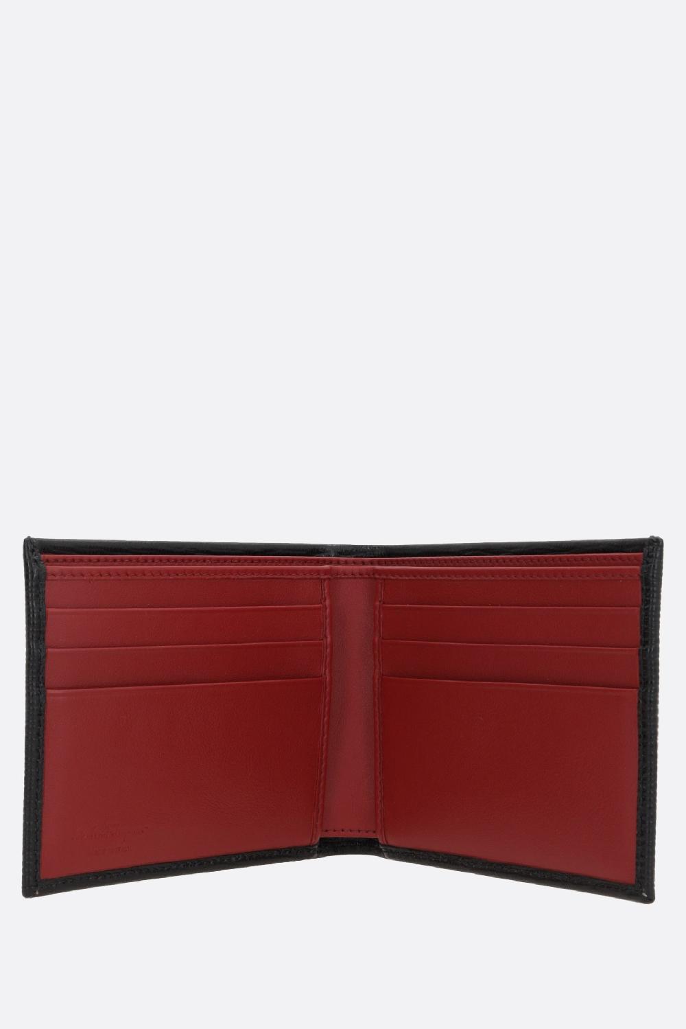 FERRAGAMO Portafogli Billfold Gancini In Pelle Texturizzata