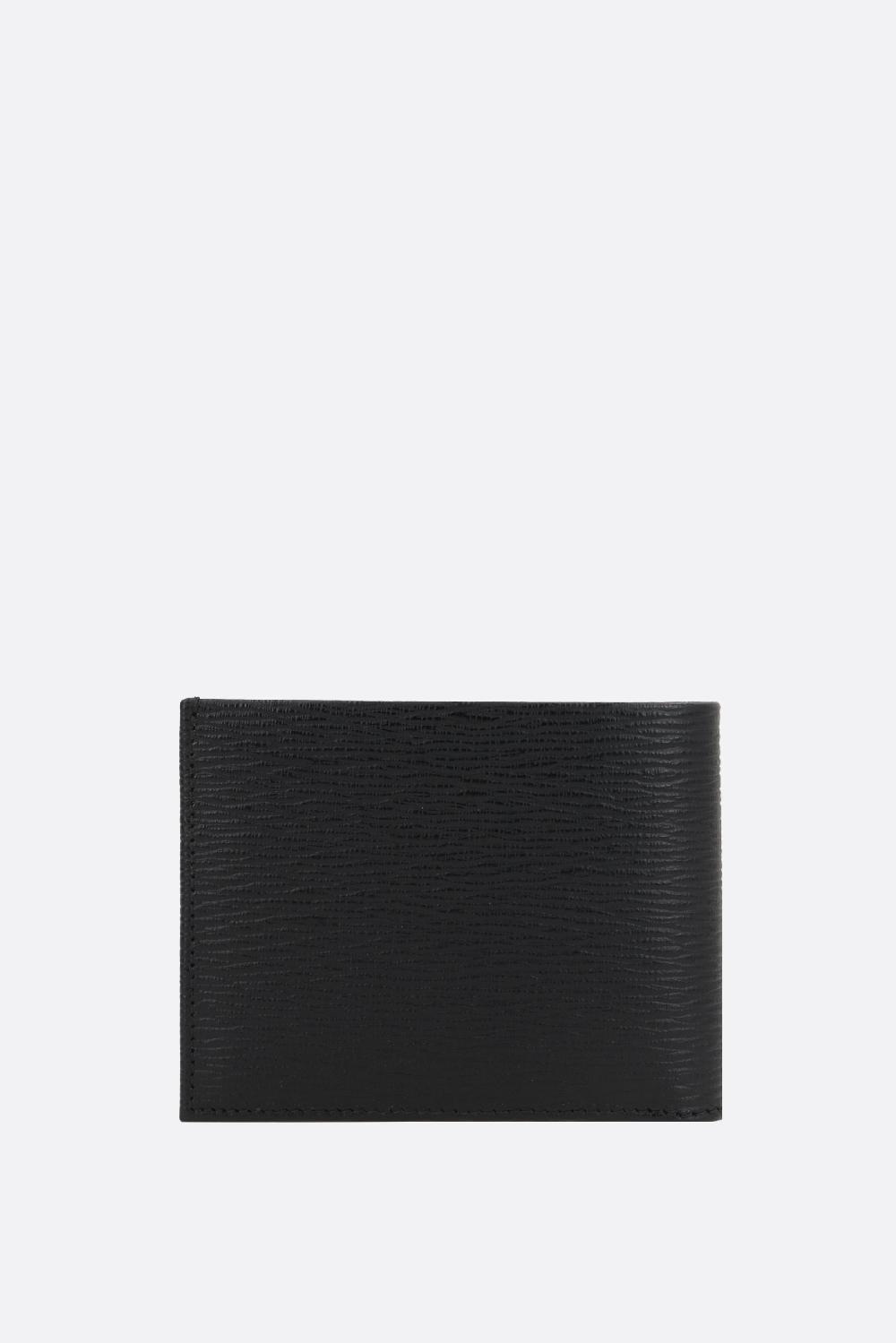 FERRAGAMO Portafogli Billfold Gancini In Pelle Texturizzata