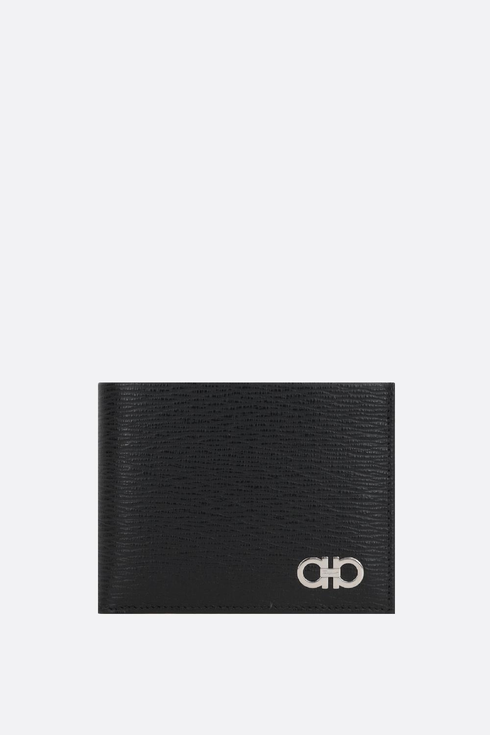 FERRAGAMO portafogli billfold Gancini in pelle texturizzata