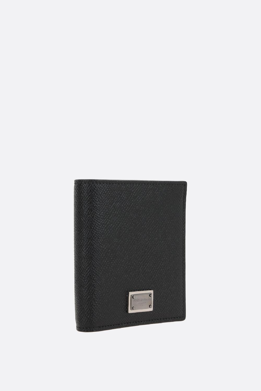 DOLCE & GABBANA Portafogli Billfold In Pelle Dauphine Con Placca Logo