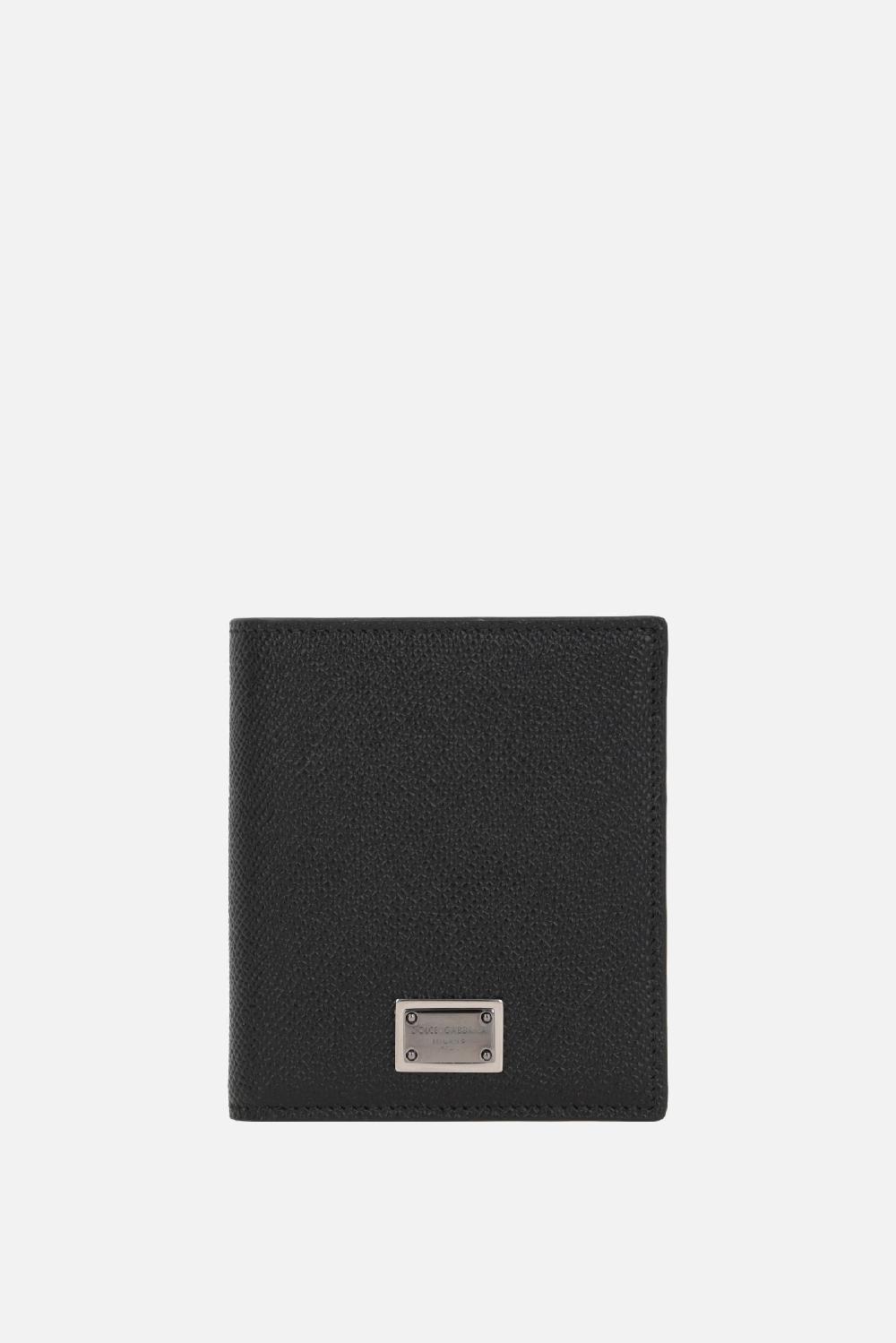 DOLCE & GABBANA portafogli billfold in pelle Dauphine con placca logo