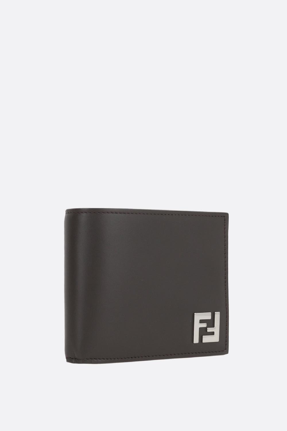 FENDI Portafogli Billfold In Pelle Liscia E Canvas Resinato
