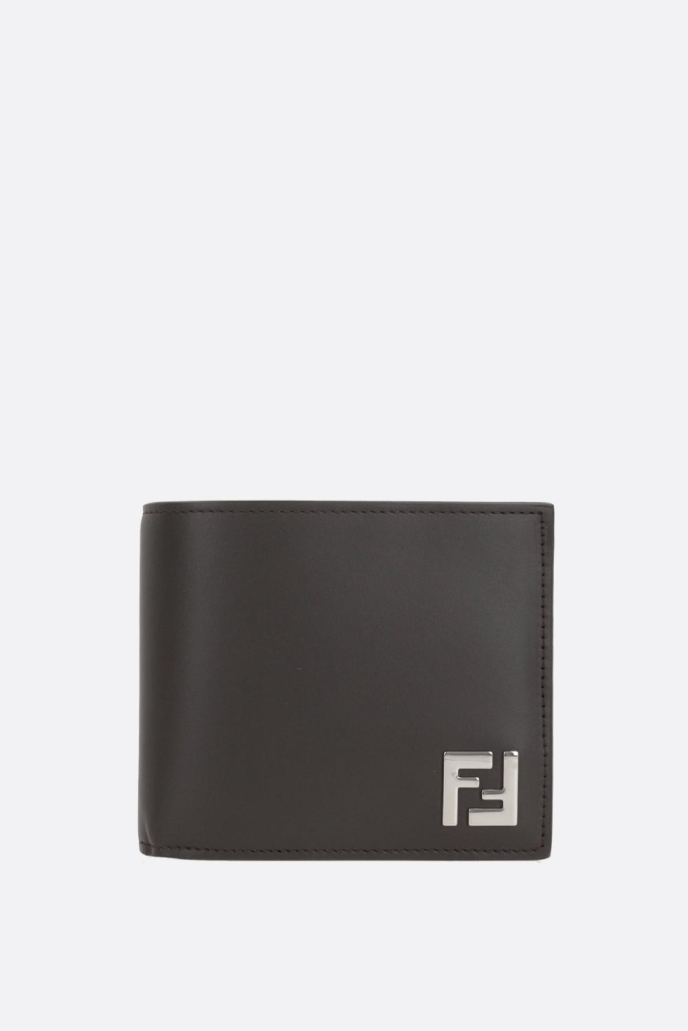 FENDI portafogli billfold in pelle liscia e canvas resinato