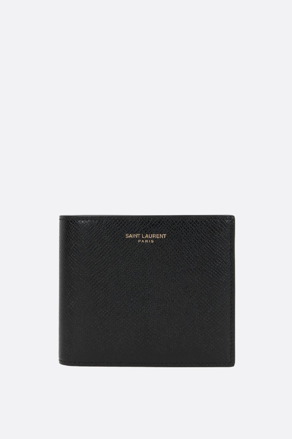 SAINT LAURENT portafogli billfold Saint Laurent Paris in pelle texturizzata