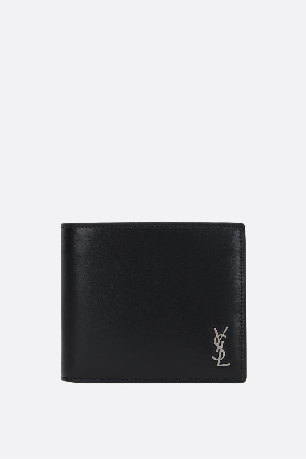 SAINT LAURENT portafogli billfold Tiny Cassandre small in pelle opaca