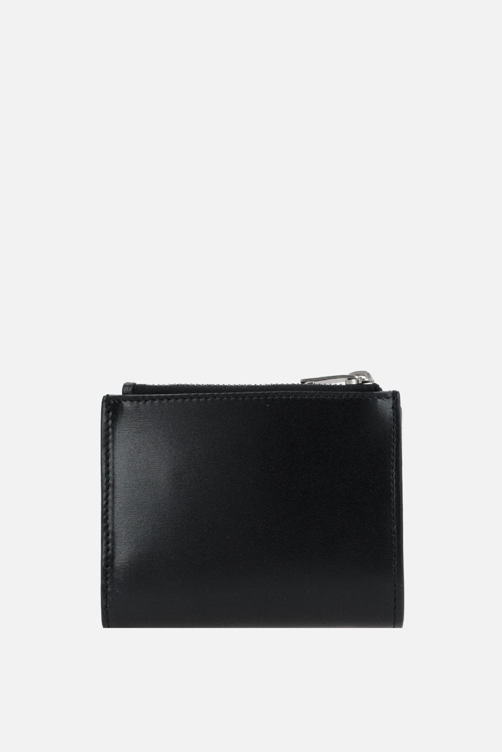 SAINT LAURENT Portafogli Compatto Cassandre In Pelle Liscia