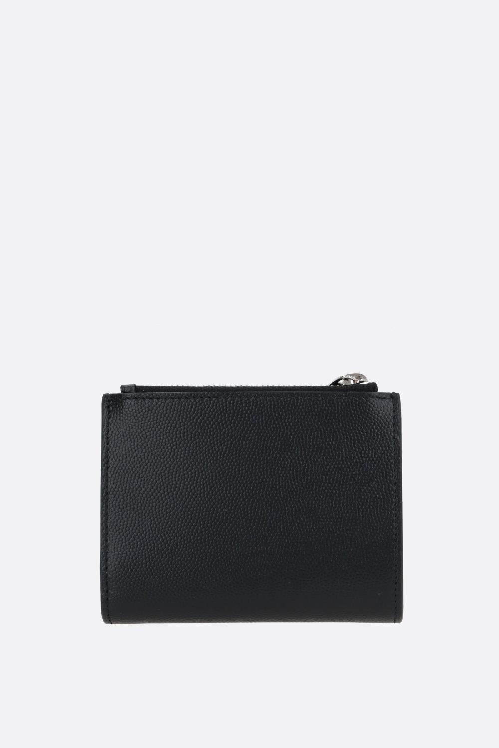 SAINT LAURENT Portafogli Compatto Saint Laurent Paris In Pelle Grain De Poudre