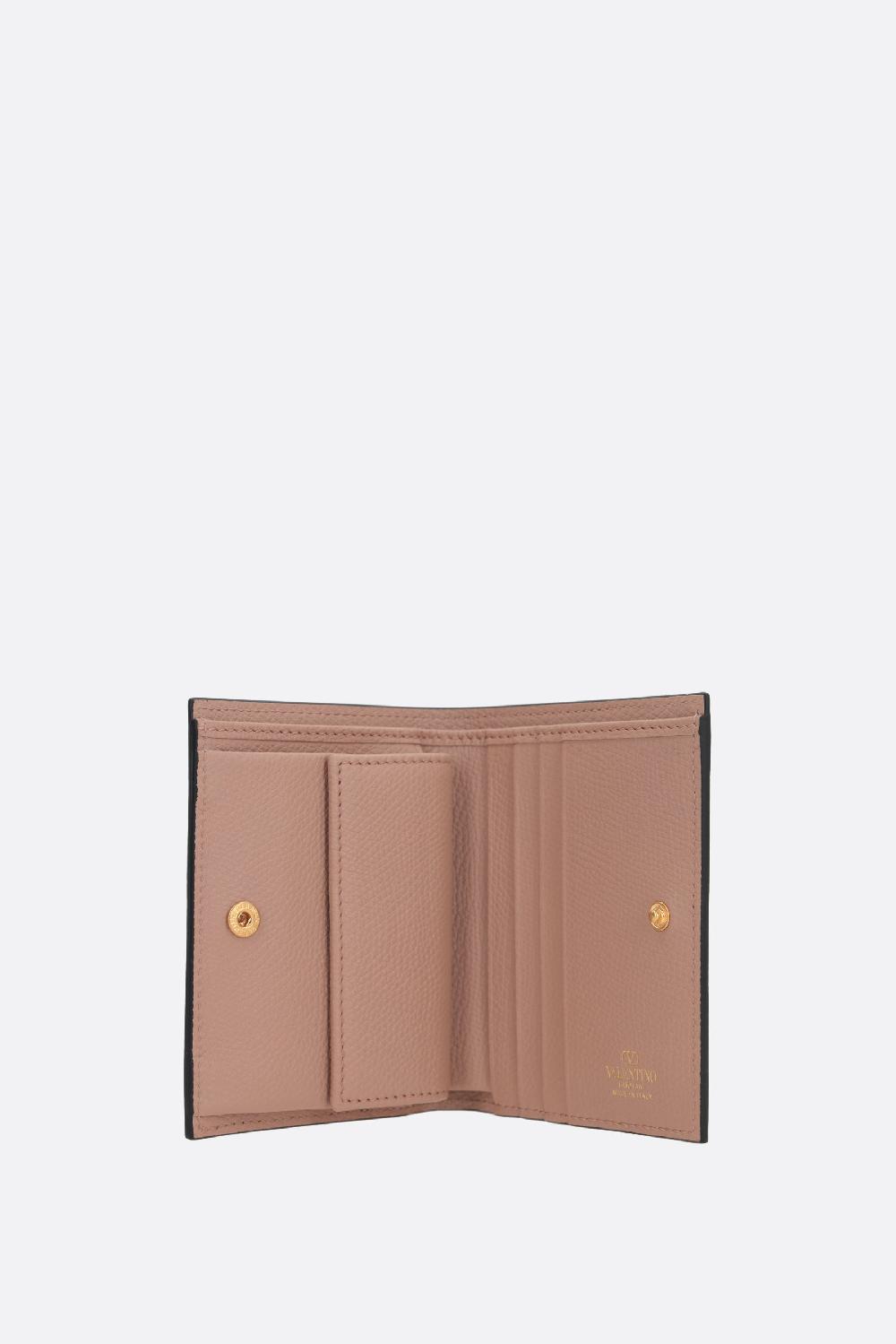 VALENTINO GARAVANI Portafogli Compatto VLogo Signature In Pelle Martellata