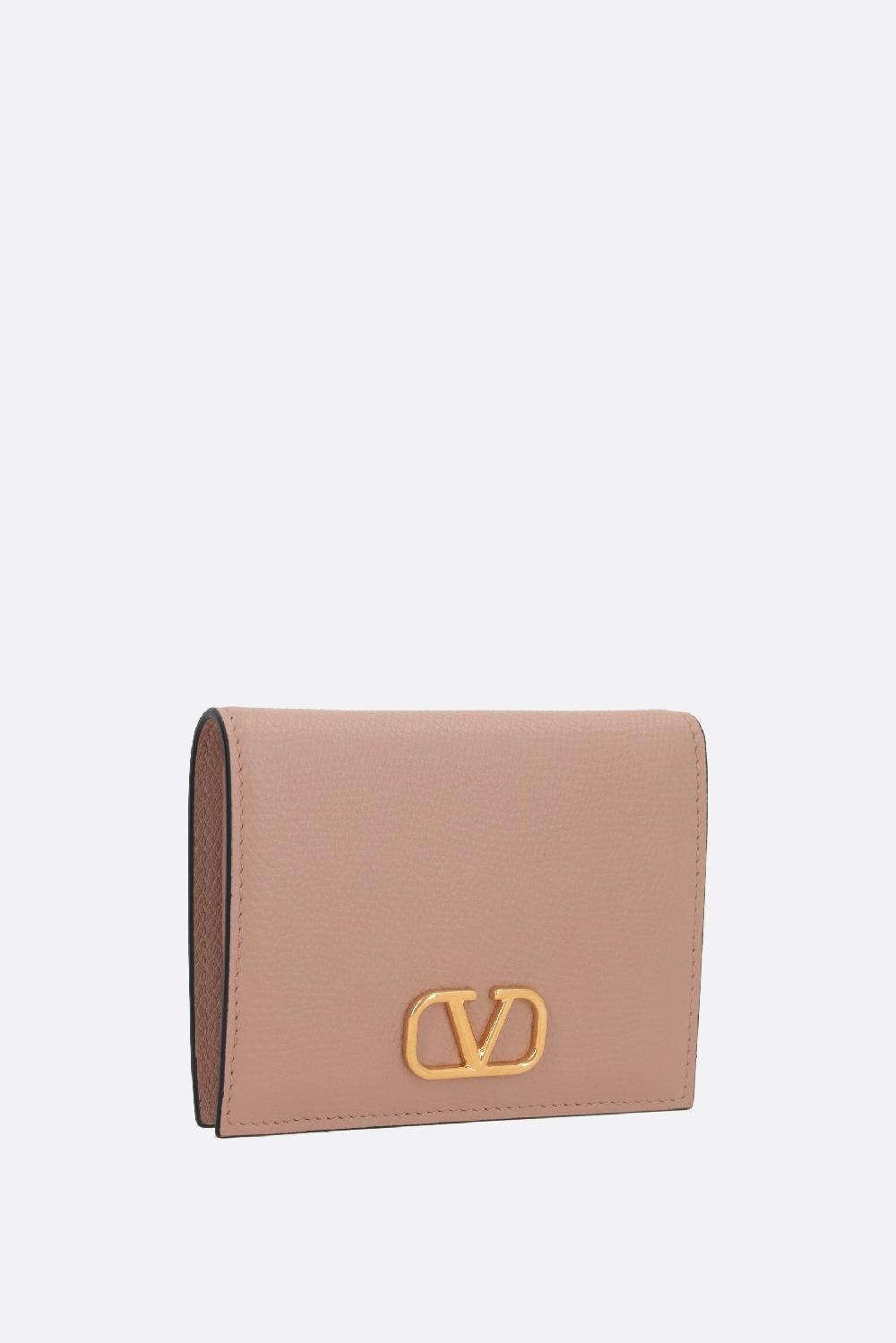 VALENTINO GARAVANI Portafogli Compatto VLogo Signature In Pelle Martellata