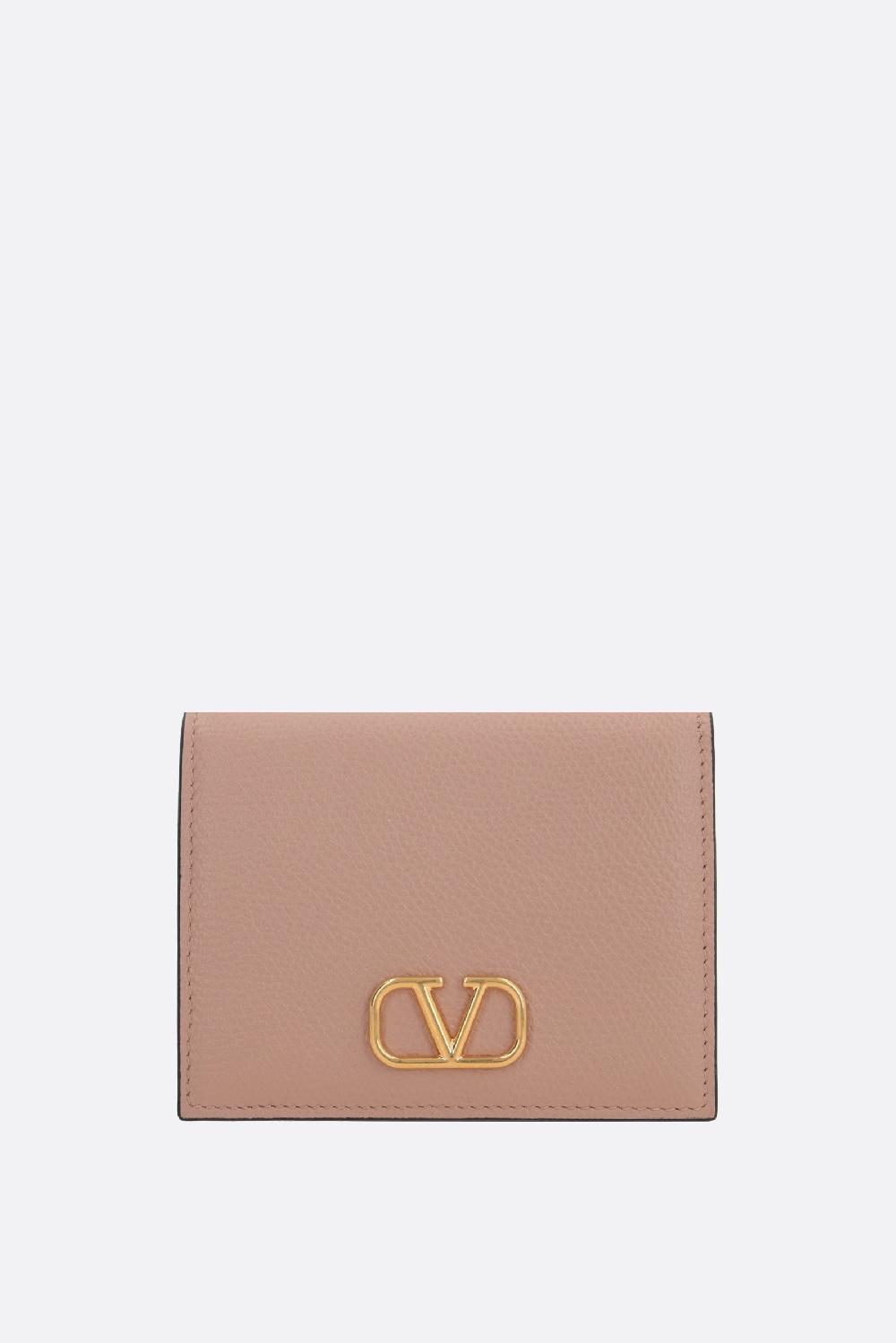 VALENTINO GARAVANI portafogli compatto VLogo Signature in pelle martellata