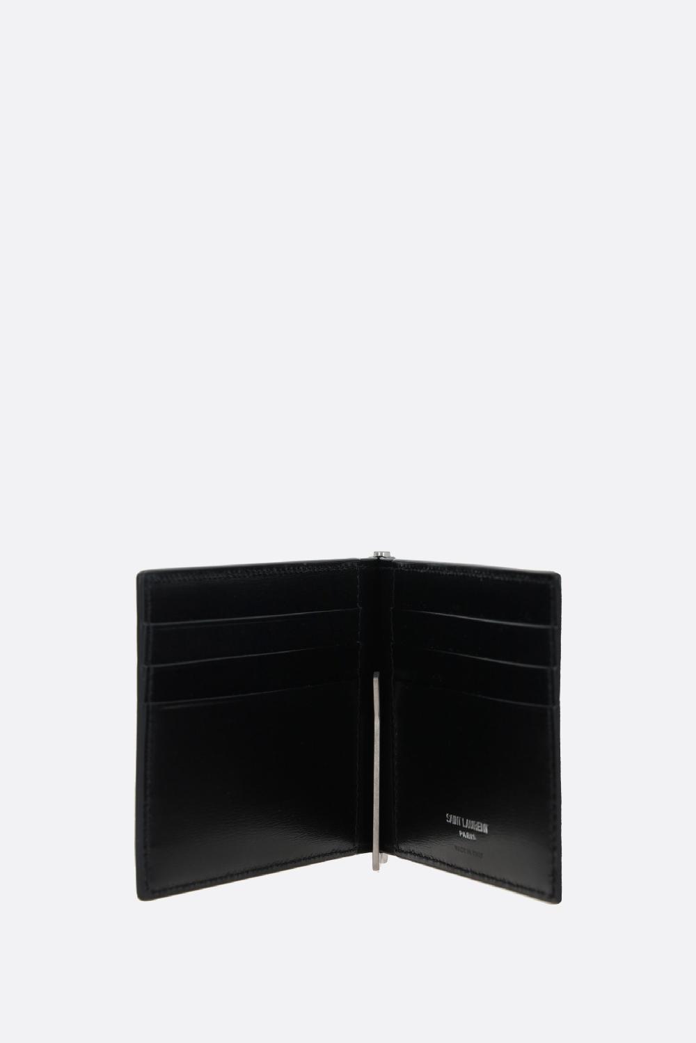 SAINT LAURENT Portafogli Con Gancio Fermasoldi Cassandre In Pelle Liscia