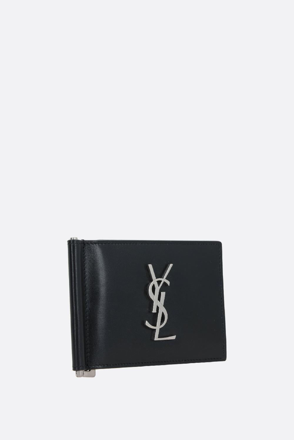 SAINT LAURENT Portafogli Con Gancio Fermasoldi Cassandre In Pelle Liscia