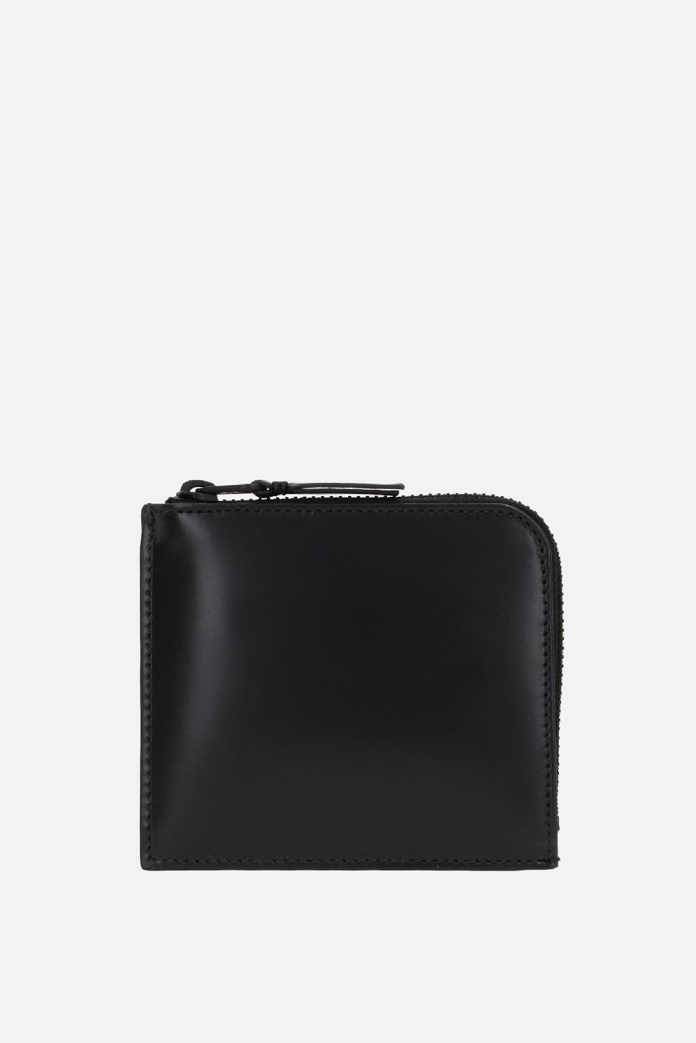 COMME des GARCONS WALLET portafogli half-zip in pelle liscia