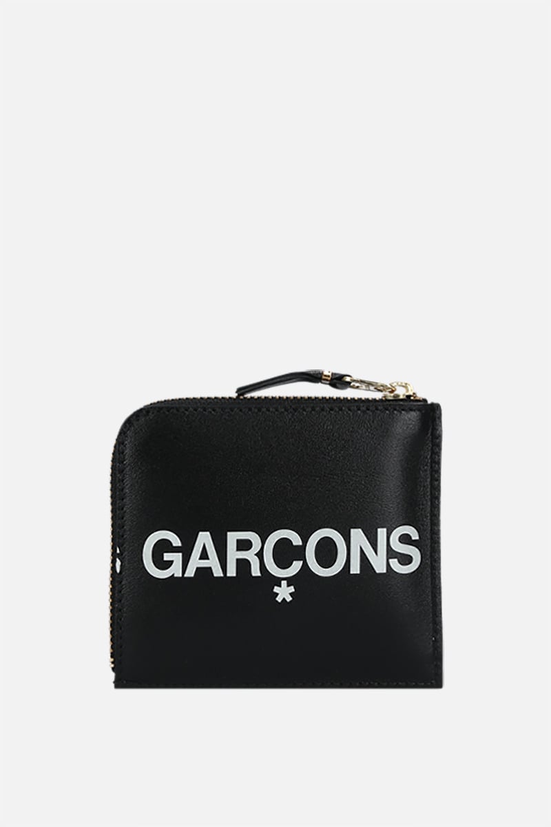 COMME Des GARCONS WALLET Portafogli Half-zip In Pelle Liscia Stampa Logo